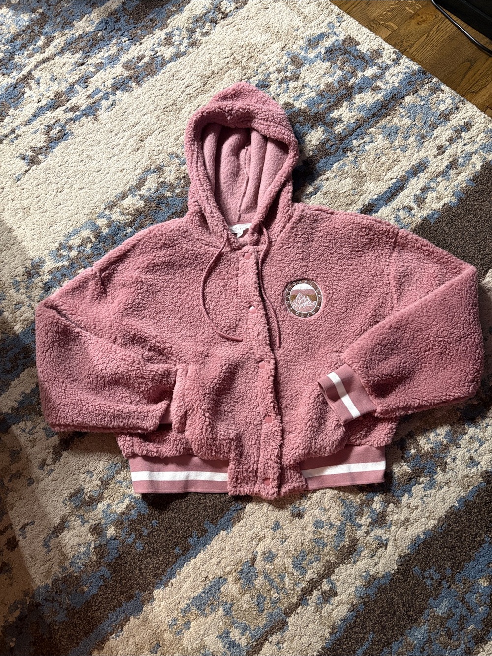 Pink Rose Dusty Rose Sherpa Hooded Jacket
